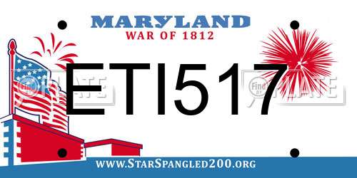 ETI517 Maryland License Plate