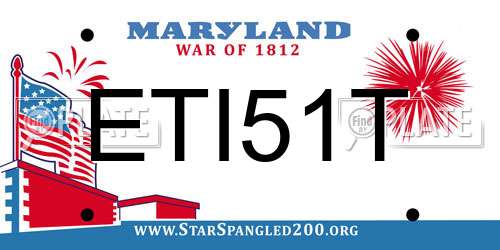 ETI51T Maryland License Plate
