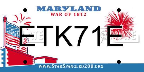 ETK71E Maryland License Plate