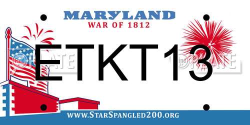ETKT13 Maryland License Plate