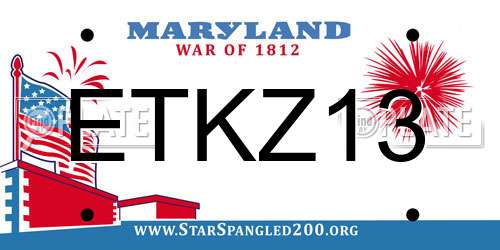 ETKZ13 Maryland License Plate