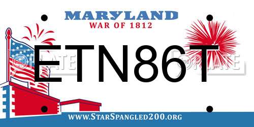 ETN86T Maryland License Plate