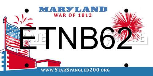 ETNB62 Maryland License Plate