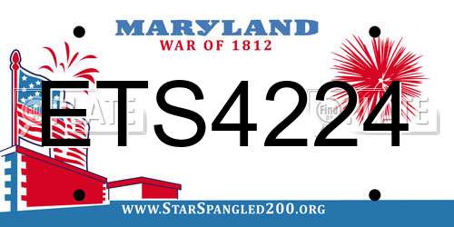 ETS4224 Maryland License Plate