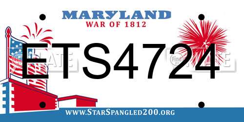 ETS4724 Maryland License Plate