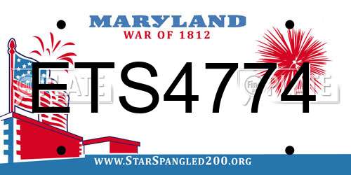 ETS4774 Maryland License Plate