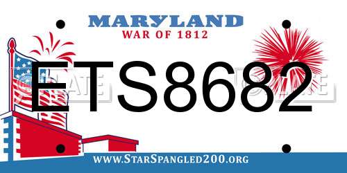 ETS8682 Maryland License Plate