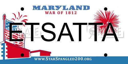 ETSATTA Maryland License Plate