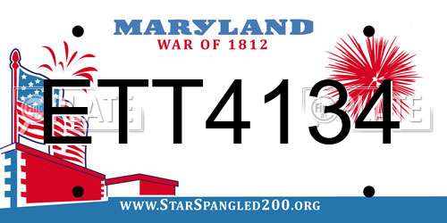 ETT4134 Maryland License Plate