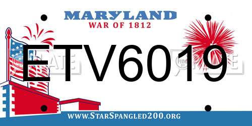 ETV6019 Maryland License Plate