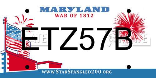 ETZ57B Maryland License Plate