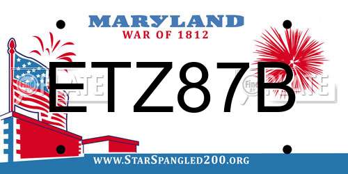 ETZ87B Maryland License Plate