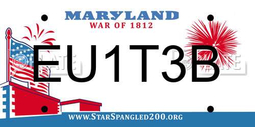 EU1T3B Maryland License Plate