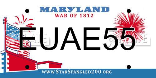 EUAE55 Maryland License Plate