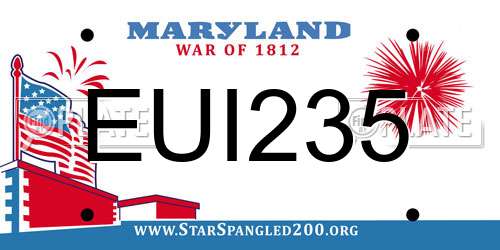 EUI235 Maryland License Plate