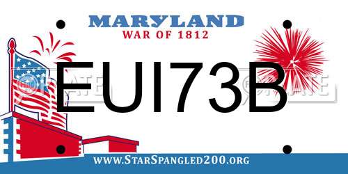 EUI73B Maryland License Plate