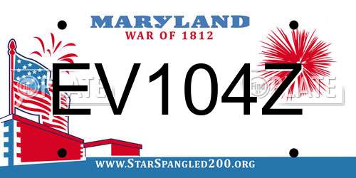 EV104Z Maryland License Plate