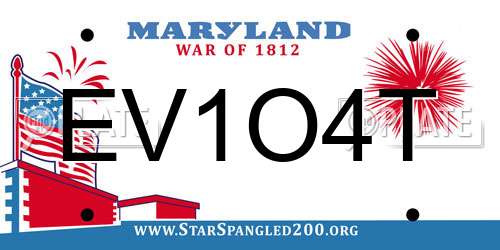 EV1O4T Maryland License Plate