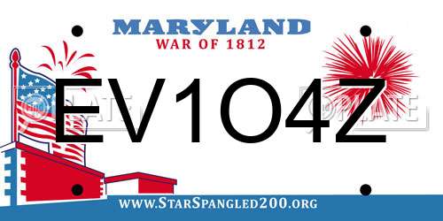 EV1O4Z Maryland License Plate
