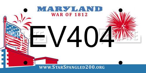 EV404 Maryland License Plate
