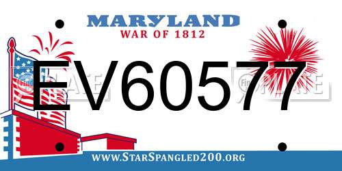 EV60577 Maryland License Plate