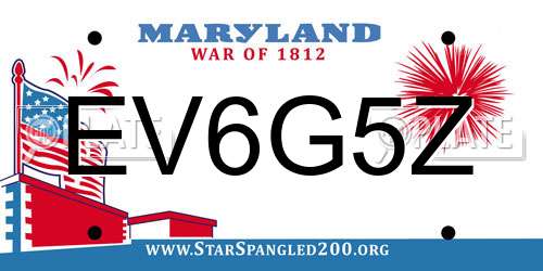 EV6G5Z Maryland License Plate