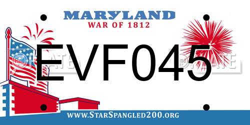 EVF045 Maryland License Plate