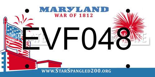 EVF048 Maryland License Plate