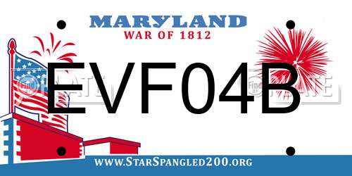 EVF04B Maryland License Plate