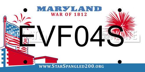 EVF04S Maryland License Plate