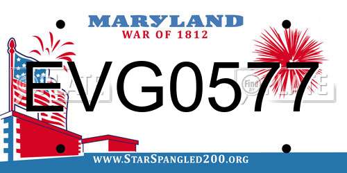 EVG0577 Maryland License Plate