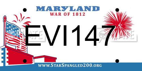 EVI147 Maryland License Plate