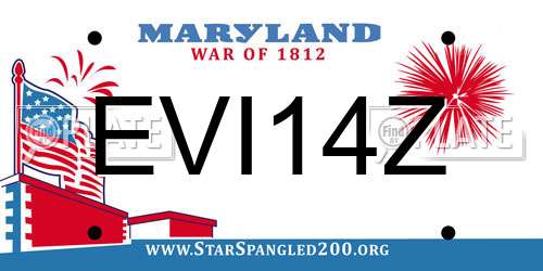 EVI14Z Maryland License Plate