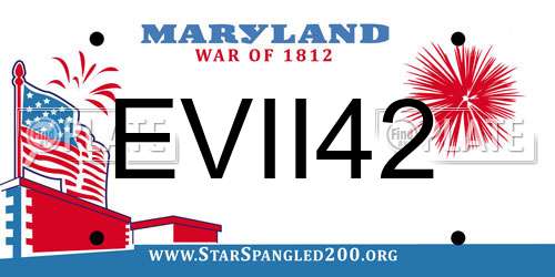 EVII42 Maryland License Plate