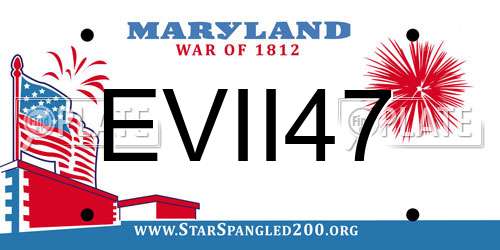EVII47 Maryland License Plate
