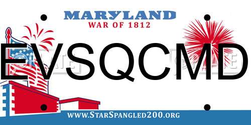 EVSQCMD Maryland License Plate