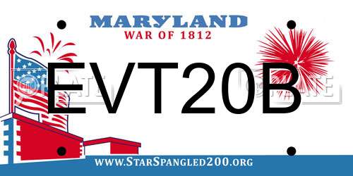 EVT20B Maryland License Plate