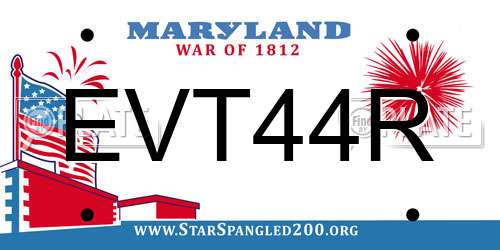 EVT44R Maryland License Plate