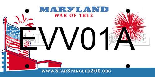 EVV01A Maryland License Plate