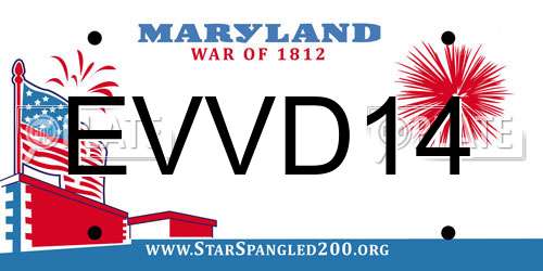 EVVD14 Maryland License Plate