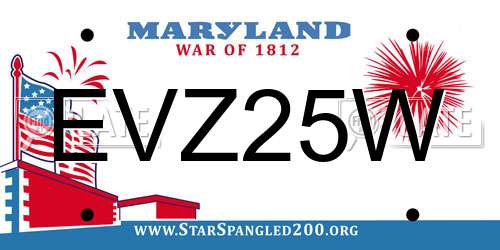 EVZ25W Maryland License Plate