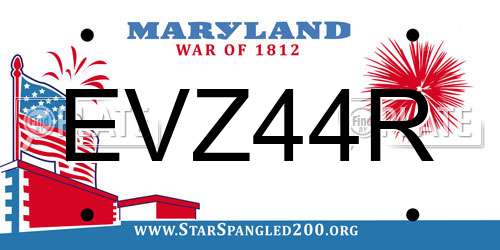 EVZ44R Maryland License Plate