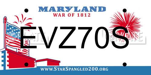 EVZ70S Maryland License Plate