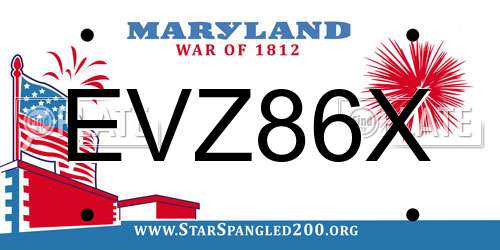 EVZ86X Maryland License Plate