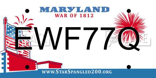 EWF77Q Maryland License Plate