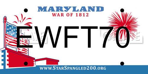 EWFT70 Maryland License Plate
