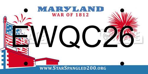 EWQC26 Maryland License Plate