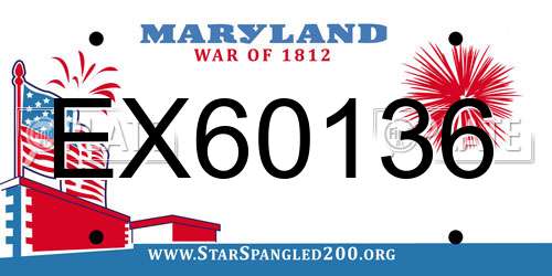 EX60136 Maryland License Plate