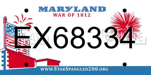 EX68334 Maryland License Plate