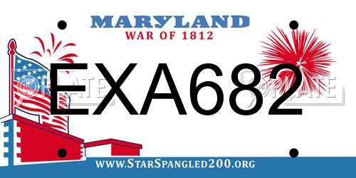 EXA682 Maryland License Plate
